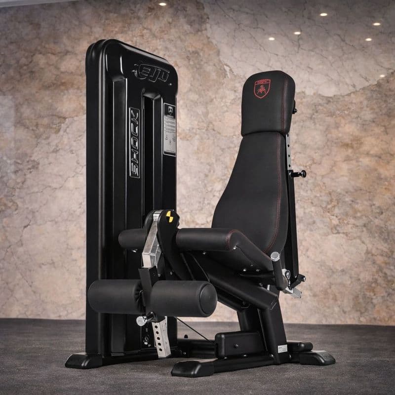 Telju SHOCK Leg Extension en noir pour l'espace fitness d'un hôtel